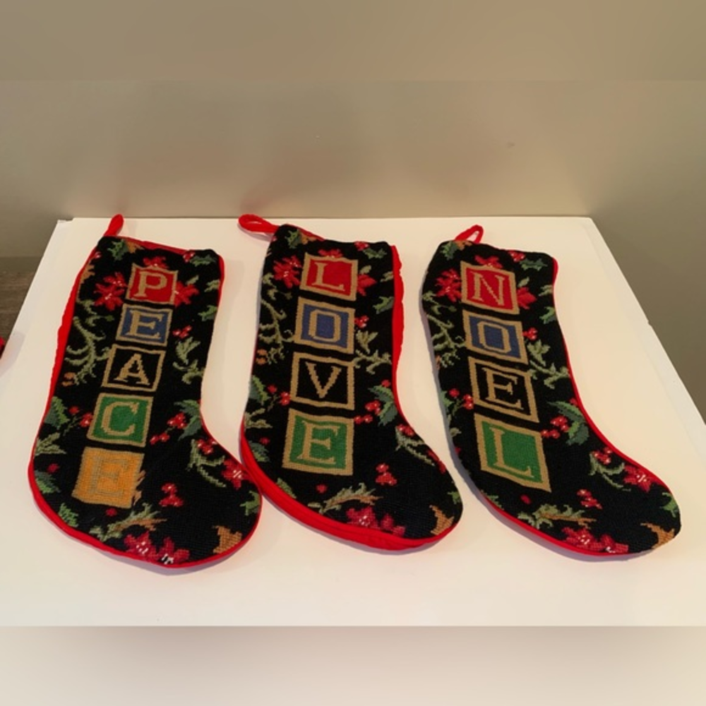Vintage needlepoint Stockings
